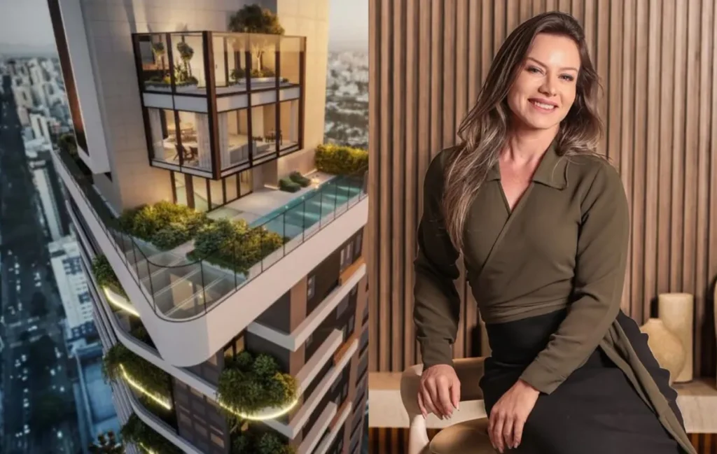 Família aproveitando um moderno apartamento em Curitiba com vista para a cidade, priorizando qualidade de vida.